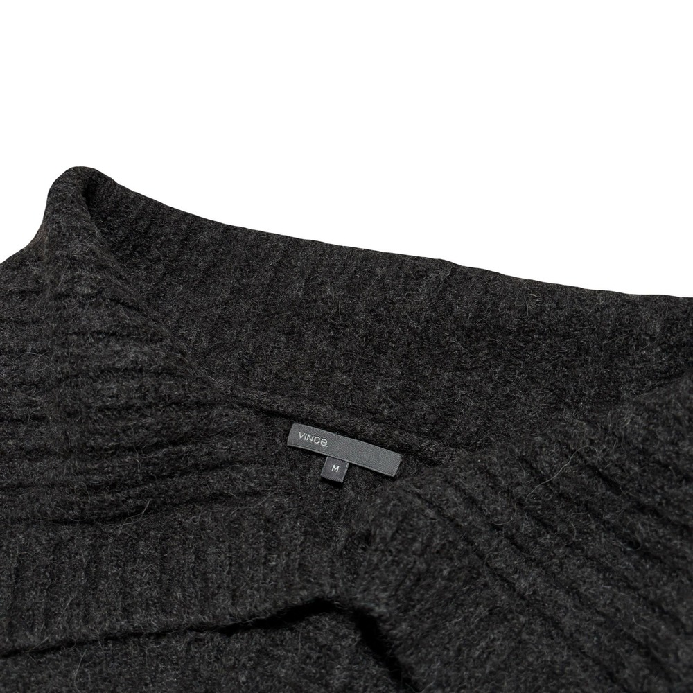 Vince Women's Open Front Wool Blend Knit Cardigan Sweater Gray Size M 20 x 27 - Picture 6 of 7
